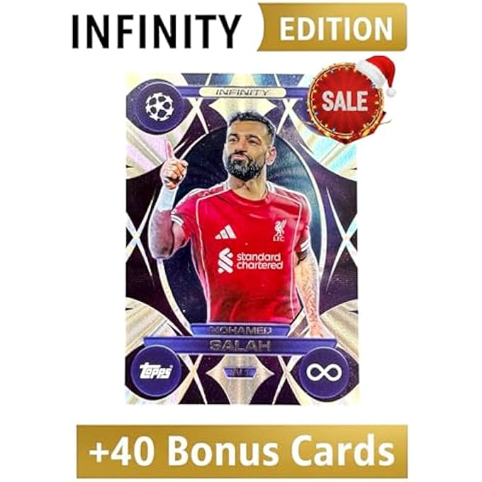 rayihni MOHAMED SALAH (LIVERPOOL) +40 BONUS CARDS  INFINITY  MATCH ATTAX 2025/2026 (25/26)  RARE FOOTBALL TRADING CARD - Image 1